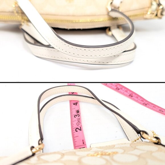 Coach Signature Mini Kelsey Canvas Jacquard White 2-Way Crossbody F27580 - Picture 6 of 10
